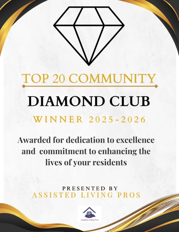 Top Community Diamond Club Winner 2025-2026 by Assisted Living Pros
